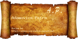 Adamovics Petra névjegykártya