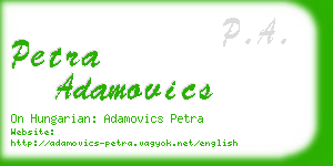 petra adamovics business card